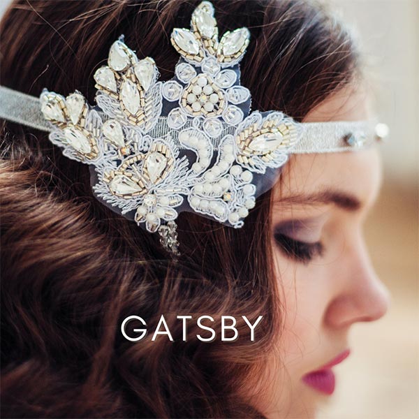 A lady with glamorous hair decoration for a themed Gatsby party