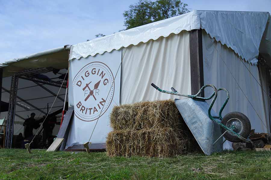 Digging for Britain marquee hire for film and TV